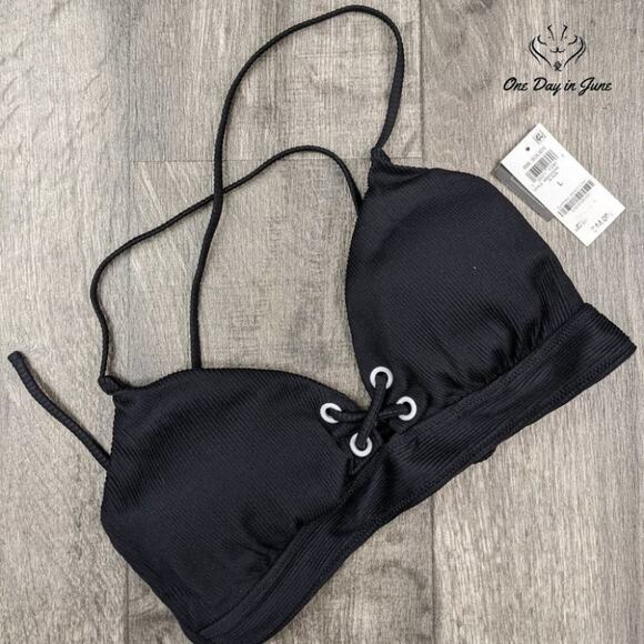 Bar III Ribbed Bikini Top Size L - Picture 1 of 2